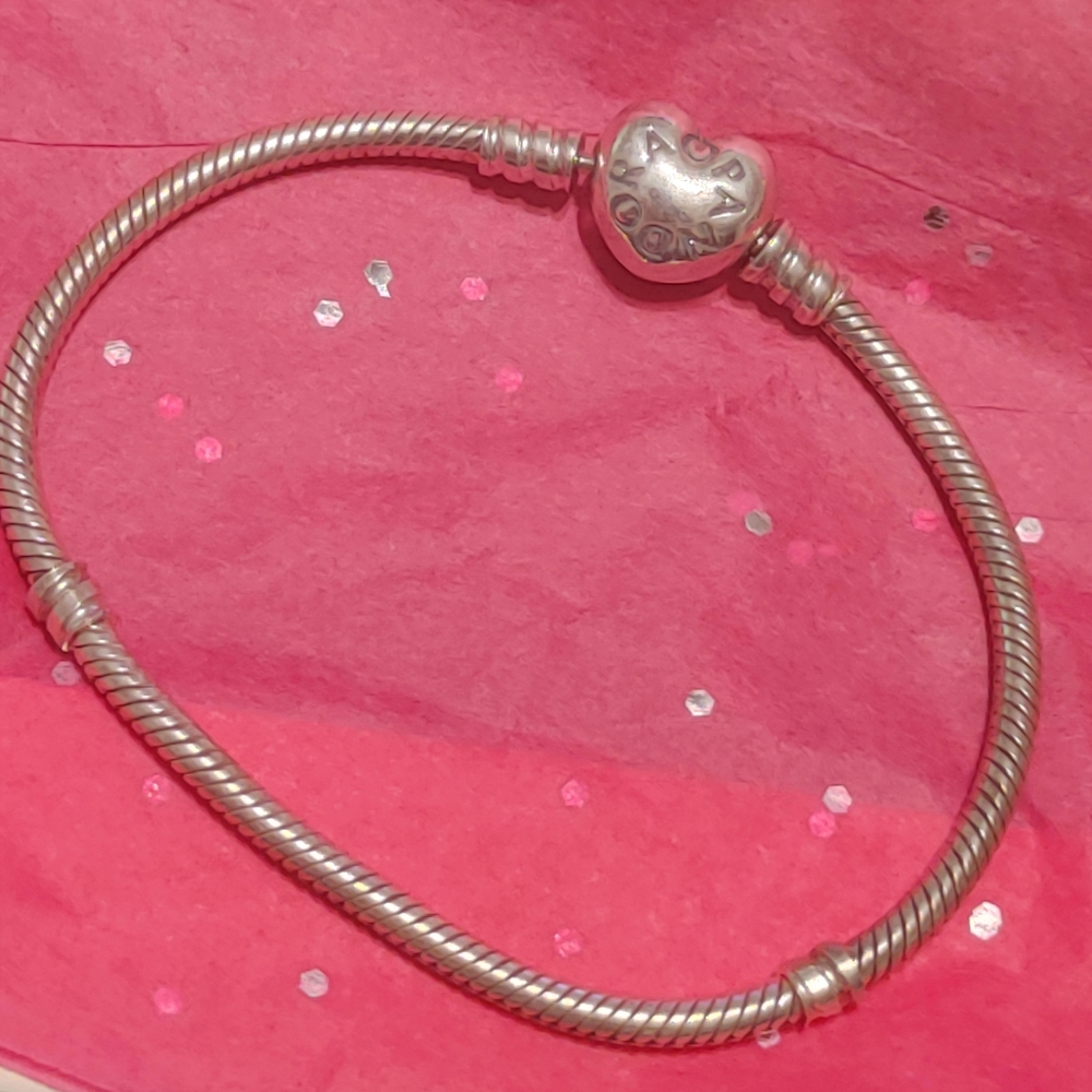 Authentic Pandora Heart Clasp Snake Chain Bracele… - image 2